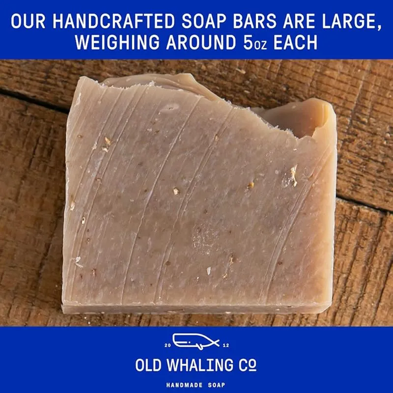 Old Whaling Co Sea la Vie Handmade Bar Soap 4 Pack – Face, Hand and Body Wash - Moisturizing Olive Oil Bath Soap – Rose, Apple and Jasmine Scent, 5 oz Each