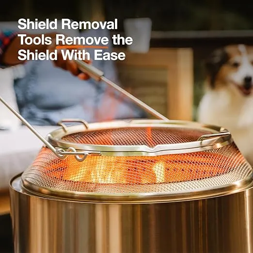 Solo Stove Ranger Shield - Durable Stainless Steel Spark Protector Mesh Screen for Fire Pits, Keeps Pops and Hot Embers Contained for Safe Outdoor Fires, includes Shield Removal Tools