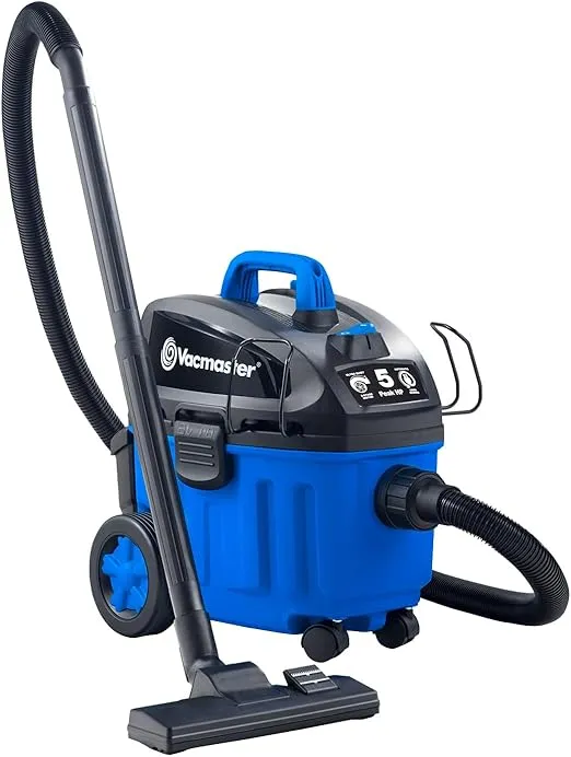 Vacmaster 4 Gallon, 5 Peak HP with 2-Stage Industrial Motor Wet/Dry Floor Vacuum, VF408, Blue
