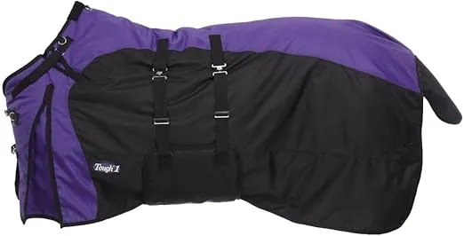 Tough1 1200D Turnout Blanket with Belly Wrap and Snuggit Purple 69"