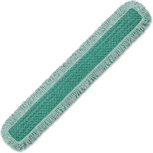 Rubbermaid Commercial Products HYGEN 48" Microfiber Dust Pad with Fringe, Green, For Janitorial/Professional Cleaners and Heavy-Duty industrial Cleaning/Dusting/Sweeping