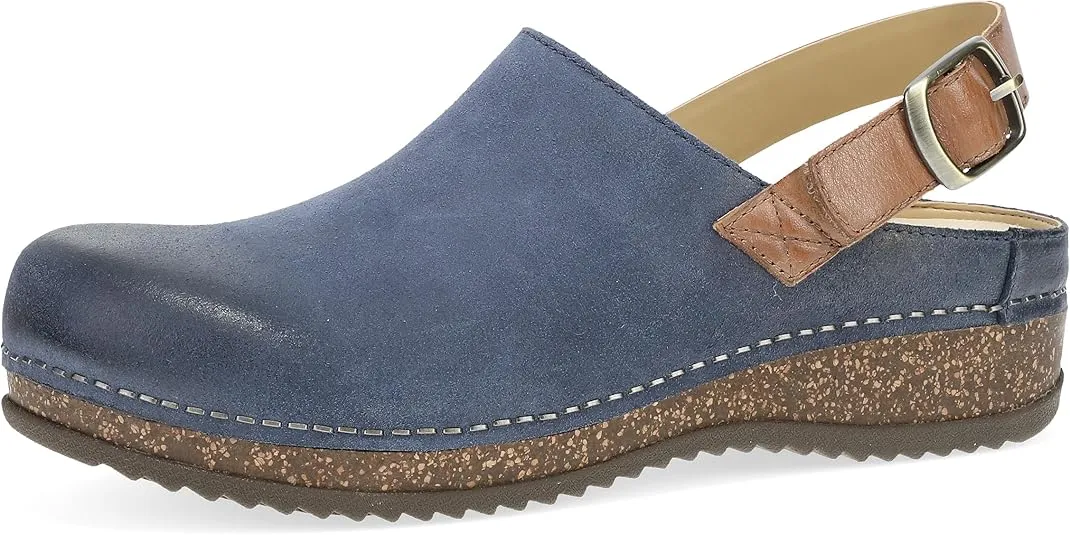 Dansko Women's Merrin Sling-Back Mule Clog - Dual Density Cork/EVA Midsole and Lightweight Rubber Outsole - Durable and Comfortable Ride on Patented Stapled Construction