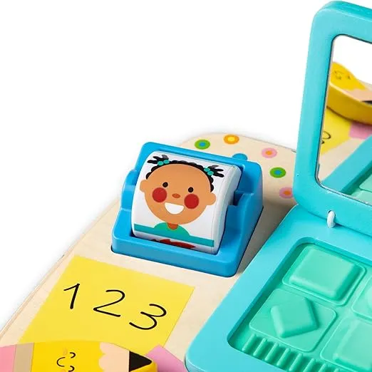 Melissa & Doug Wooden Work & Play Desktop Activity Board Infant and Toddler Sensory Toy - FSC Certified