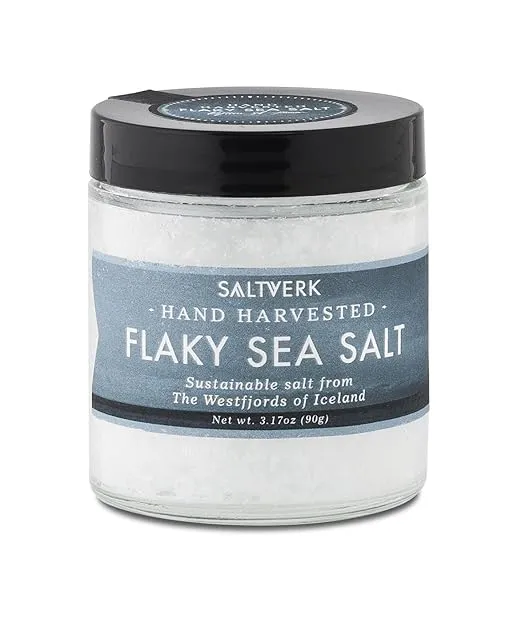 Saltverk Flaky Sea Salt - 3.17 Ounce Jar - Hand Harvested Gourmet - Sustainably Made