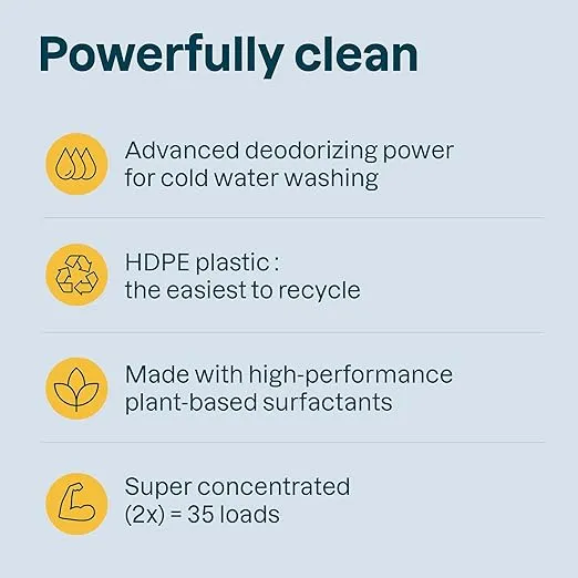 ATTITUDE Baby Laundry Detergent, EWG Verified, Plant and Mineral-Based Formula, HE Compatible, Vegan Household Products, Unscented, Sensitive, 33.8 Fl Oz, 35 Loads