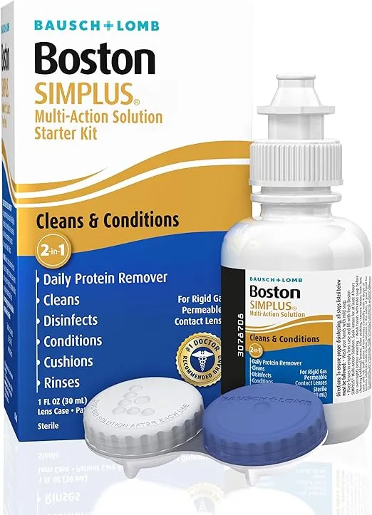 Contact Lens Solution, for Gas Permeable Contact Lenses, Contact Lens Case Included, 1 Fl Oz