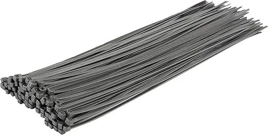 GTSE 14 Inch Silver/Gray Zip Ties, 100 Pack, 50lb Strength, UV Resistant Long Nylon Cable Ties, Self-Locking 14" Tie Wraps