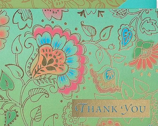 Papyrus Thank You Cards with Envelopes, Floral (12-Count)