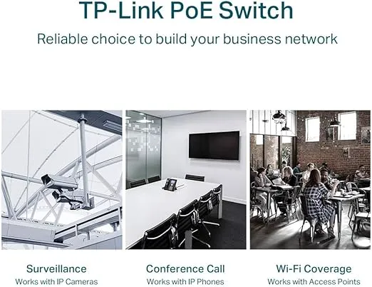 TP-Link 24-Port PoE+ Gigabit Easy Smart Switch (TL-SG1428PE), 250W, 2 SFP Slots, 10/100/1000 Mbps, Compatible with Desktop, Linux, Unix, Windows, 2-Year Warranty