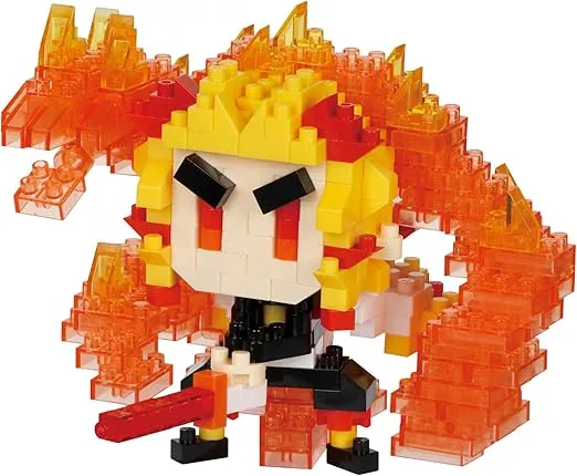 nanoblock - Demon Slayer: Kimetsu no Yaiba - Kyojuro Rengoku (Flame Breathing), Character Collection Series Building Kit