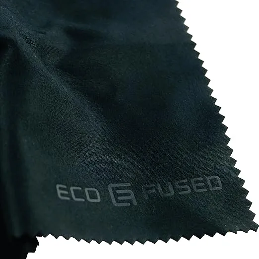 Eco-Fused Microfiber Cleaning Cloth - 6 x 7 Blue/Black Microfiber Cloth with White Cleaning Cloth - 12 Pack Microfiber Cleaning Cloth for Glasses & Camera Lens