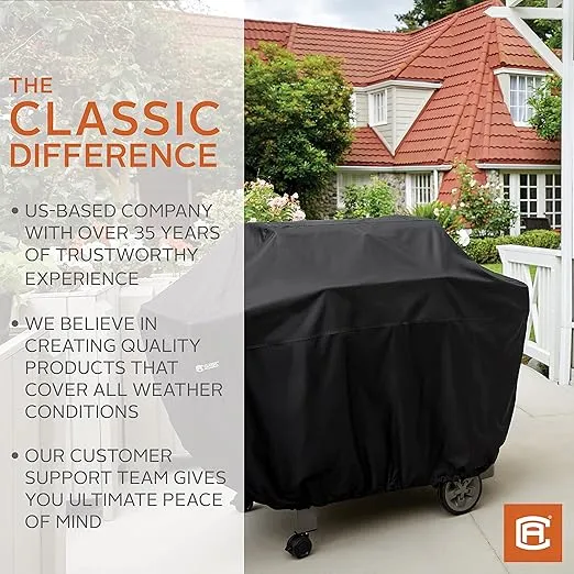 Classic Accessories Water-Resistant 42 Inch Square Fire Pit Table Cover, Outdoor Table Cover