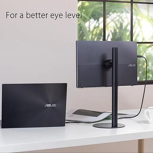 ASUS ZenScreen Stand MTS02D - Ergonomic Stand for Portable Monitors, Tilt, Pivot, Height adjustments, 1/4” Tripod Socket Compatible, Work from Home Setup, Home Office,Black