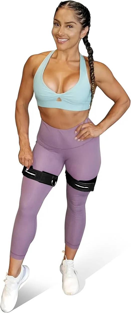 THE X BANDS - Fitness Bands Resistance - Booty Band - Glute Bands - Squat Bands for Thighs - Thigh Straps - Thigh Exercise Band - Leg Cuffs - Thigh Strap for Cable Machine - Black