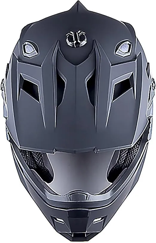 1Storm Adult Motocross Helmet BMX MX ATV Dirt Bike Four Wheeler Quad Motorcycle Full Face Helmet Racing Style: HF801 Matt Black