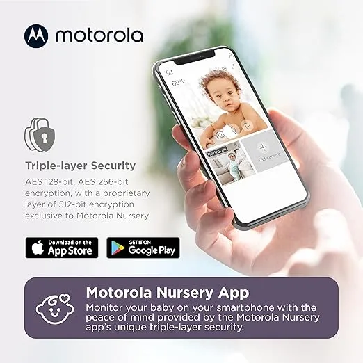 Motorola PIP1510 - Dual 5" Screen Camera & Video Baby Monitor W/App Connectivity, Two-Way Audio & 1000ft Range - Split Screen Viewing, Remote Pan-Tilt-Zoom, Room Temp, & Lullabies