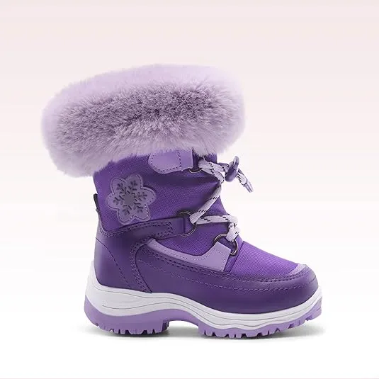 DREAM PAIRS Girls Toddler Snow Boots Slip Resistant Faux Fur Lined Mid Calf Little Kids Winter Shoes