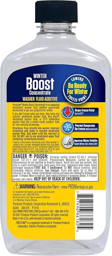 Prestone AS240 Windshield Washer Fluid Booster De-Icer Additive - 15.5 oz.