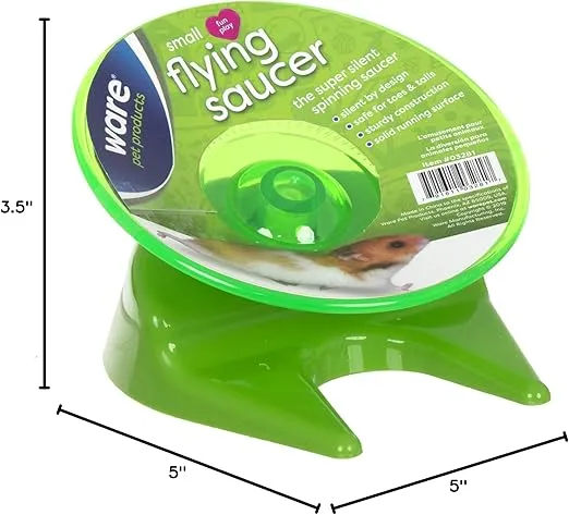 Ware Manufacturing Flying Saucer Exercise Wheel for Small Pets, 5-Inch - Colors May Vary