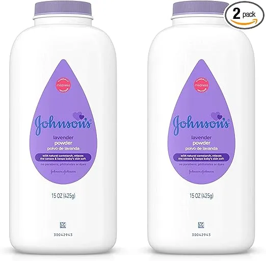 Johnsons Baby Powder Calming Lavender/Chamomile 15 Ounce (443ml) (2 Pack) by Johnson's