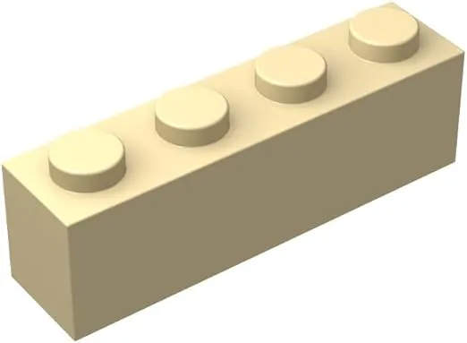 Tan 1x4 Bricks Bulk, 100 Piece Classic Building Bricks 1x4, Compatible with Lego Parts and Pieces(Color:Tan)