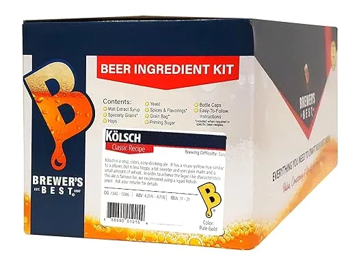 Brewer's Best - 1015 - Home Brew Beer Ingredient Kit (5 gallon), (Kölsch) Silver
