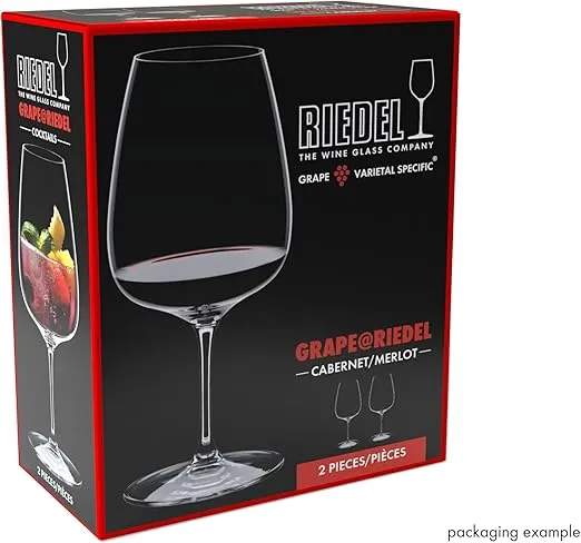 Riedel Grape Wine Glass for Cabernet or Merlot Wines and Crafted Cocktails (2-Pack)