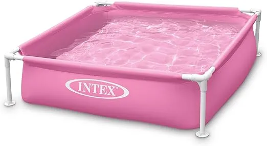 Intex Mini Frame Above Ground Swimming Pool Pink 48in X 48in X12in