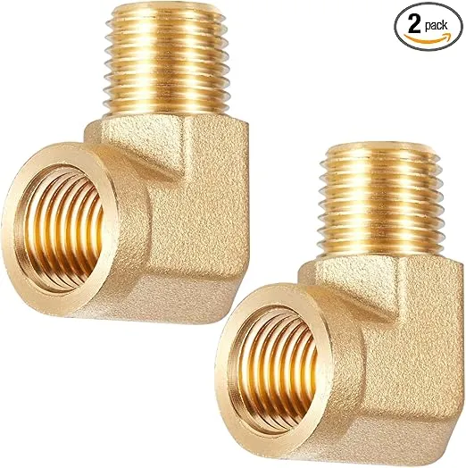2pcs 90 Degree Barstock Street Elbow 1/4" NPT Male Pipe to 1/4" NPT Female Forged Pipe Fitting by CX WONDERLAND