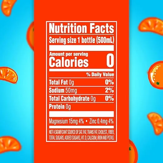 Splash Blast, Flavored Water Beverage, Mandarin Orange Flavor, 16.9 Fl Oz Plastic Bottles, 24 Pack