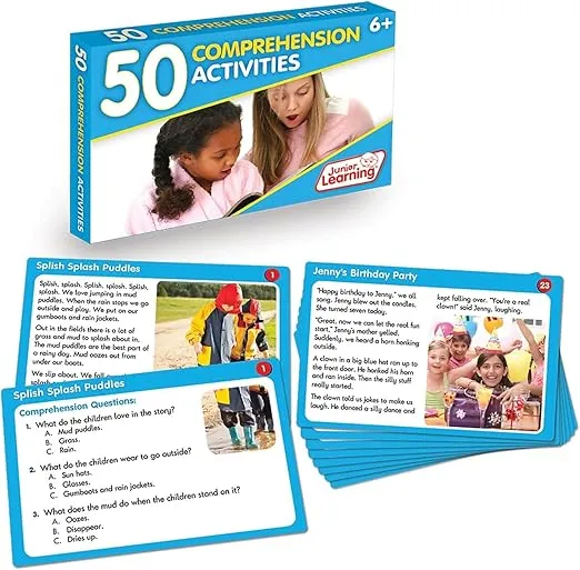 Junior Learning JL355 50 Comprehension Activities, Multi, Medium