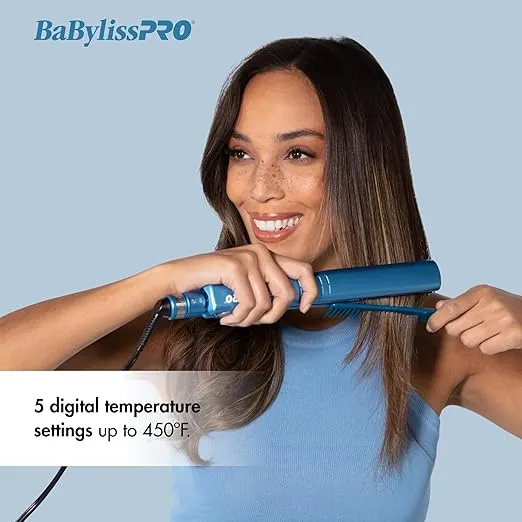 BaBylissPRO Nano Titanium Ionic Flat Iron Hair Straightener, Hair Straightener Iron for Professional Salon Results and All Hair Types