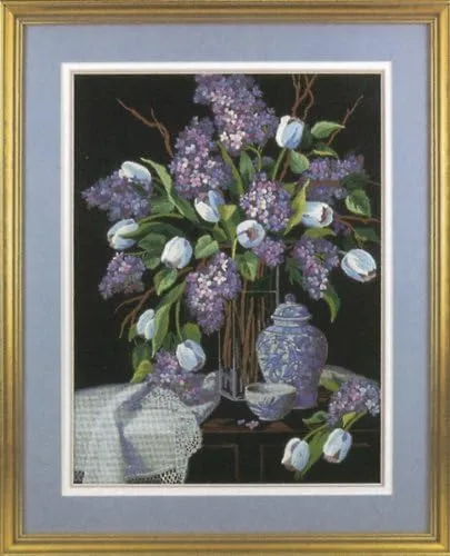 Dimensions Lavender Lilacs and Lace Crewel Embroidery Kit, 12'' W x 16'' H