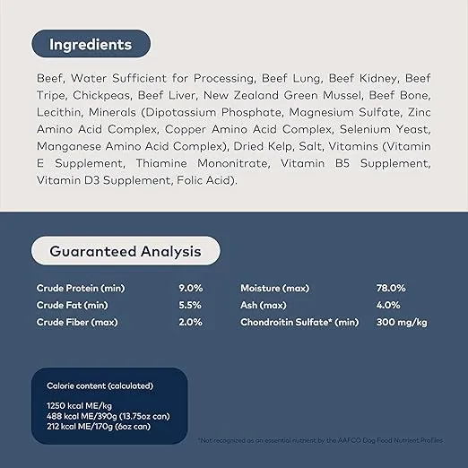 ZIWI Peak Canned Wet Dog Food – All Natural, High Protein, Grain Free, Limited Ingredient, with Superfoods (Beef, Case of 12, 13.75oz Cans)