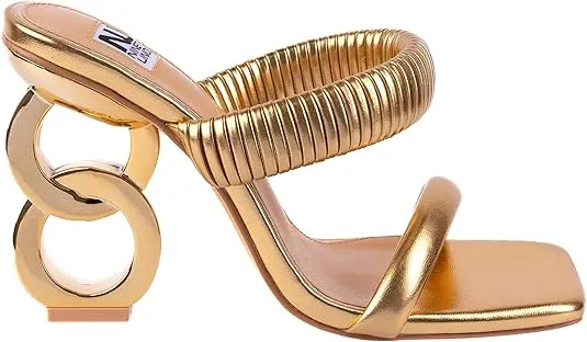 Ninety Union Raddle Metallic Heel Pleaded Two Band Slide