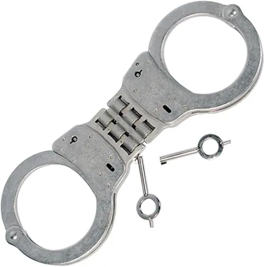 Smith & Wesson Model 300P Hinged Nickel Handcuff w/Push Pin Double Locking System