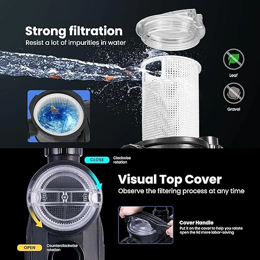 VIVOHOME 2.5 HP Powerful Self Primming Dual Voltage in/Above Ground Swimming Pool Pump 1.5" & 1.25'' Intlet Energy Saving w/Strainer Basket