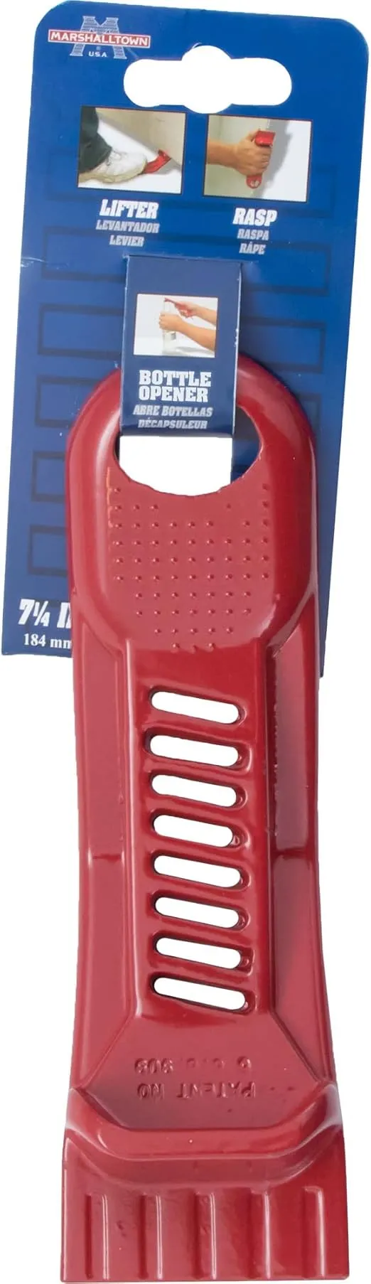 Marshalltown Drywall Panel Lifter, Drywall Rasp, Drywall Tool Includes Built In Bottle Opener, Lightweight, Non-Clogging Rasp, Door Hanging Tool, PL589