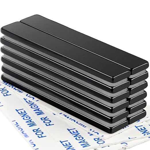DIYMAG 12 Pack Waterproof Neodymium Bar Magnets with Epoxy Coating, Powerful Permanent Rare Earth Magnets, with Double-Sided Adhesive - 60 x 10 x 3mm, Pack of 12