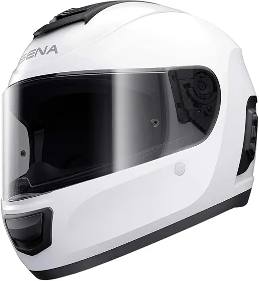 Sena Momentum INC Full Face Street Motorcyle Helmets - Glossy White Large