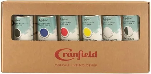 Cranfield Safe Wash Relief Ink Set of 6 (SWR6X75SET)