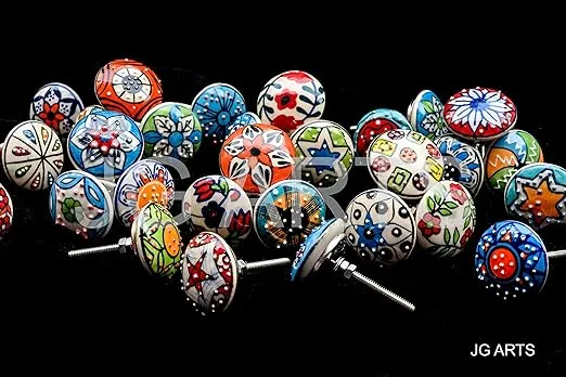 20 X Mix Vintage Look Flower Ceramic Knobs Door Handle Cabinet Drawer Cupboard Pull