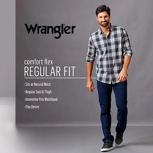 Wrangler Authentics Men's Regular Fit Comfort Flex Waist Jean