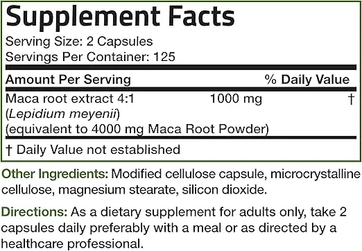 Bronson Maca Root Extra Lepidium Meyenii, Non-GMO, 250 Vegetarian Capsules