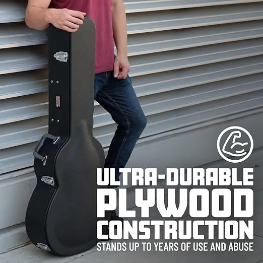 Gator Cases Hard-Shell Wood Case for Standard Electric Guitars; Fits Fender Stratocaster/Telecaster, & More (GWE-ELECTRIC), black (GWE-ELEC)
