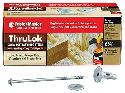 FastenMaster ThruLok No. 14 x 6.25 in. L Hex Hex Head Galvanized Carbon Steel Wood Screws 24 pk
