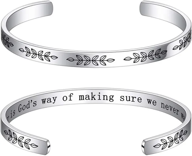 M MOOHAM Bracelets for Women - Engraved Quote Inspirational Bracelet Birthday Christmas Funny Gifts for Best Friend, Daughter, Son, Sister, Niece, Mom, Coworkers, Stainless Steel Jewelry