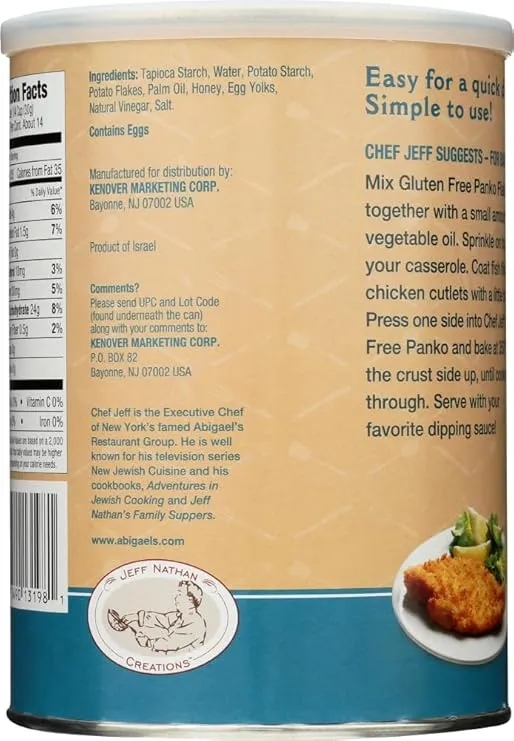 CheffJeff Nathan Creations, Gourmet Panko Plain Gluten Free, 15 Ounce (2 Pack)