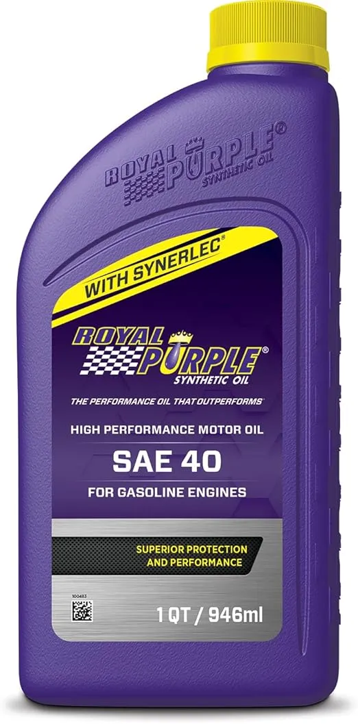 Royal Purple 01040 SAE 40 Heavy Duty High Performance Synthetic Motor Oil - 1 Quart Bottle