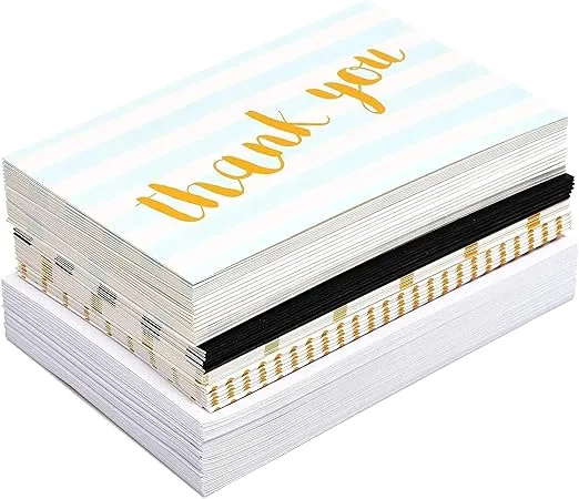 Juvale 48 Pack Blank Thank You Cards with Envelopes, 4x6 Notecards for Birthday, Wedding, Graduation, 6 Designs